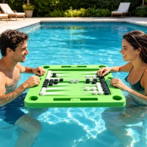 Floating EVA backgammon set for pool and water leisure